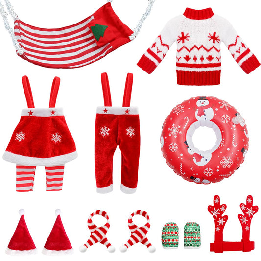 BEIREG Christmas elf outfit skiing set for festive play and photos