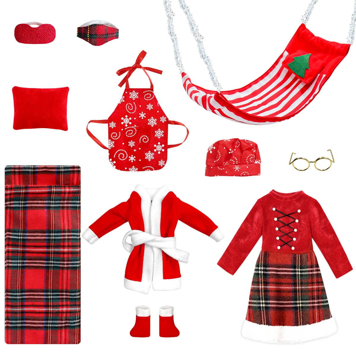 BEIREG Christmas Elf bathrobe on a doll for a cozy Santa look and festive play