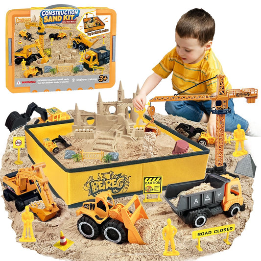 BEIREG construction sensory sand kit for imaginative building at home
