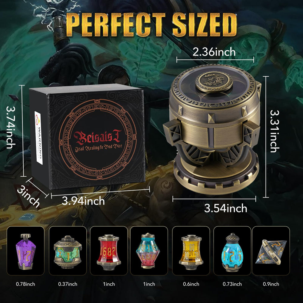 Beisaisi Bronze potion dice in action delivering dramatic rolls