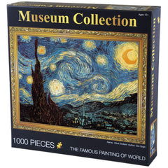 BEIWO Starry Night puzzle on table during assembly, colorful and inviting.