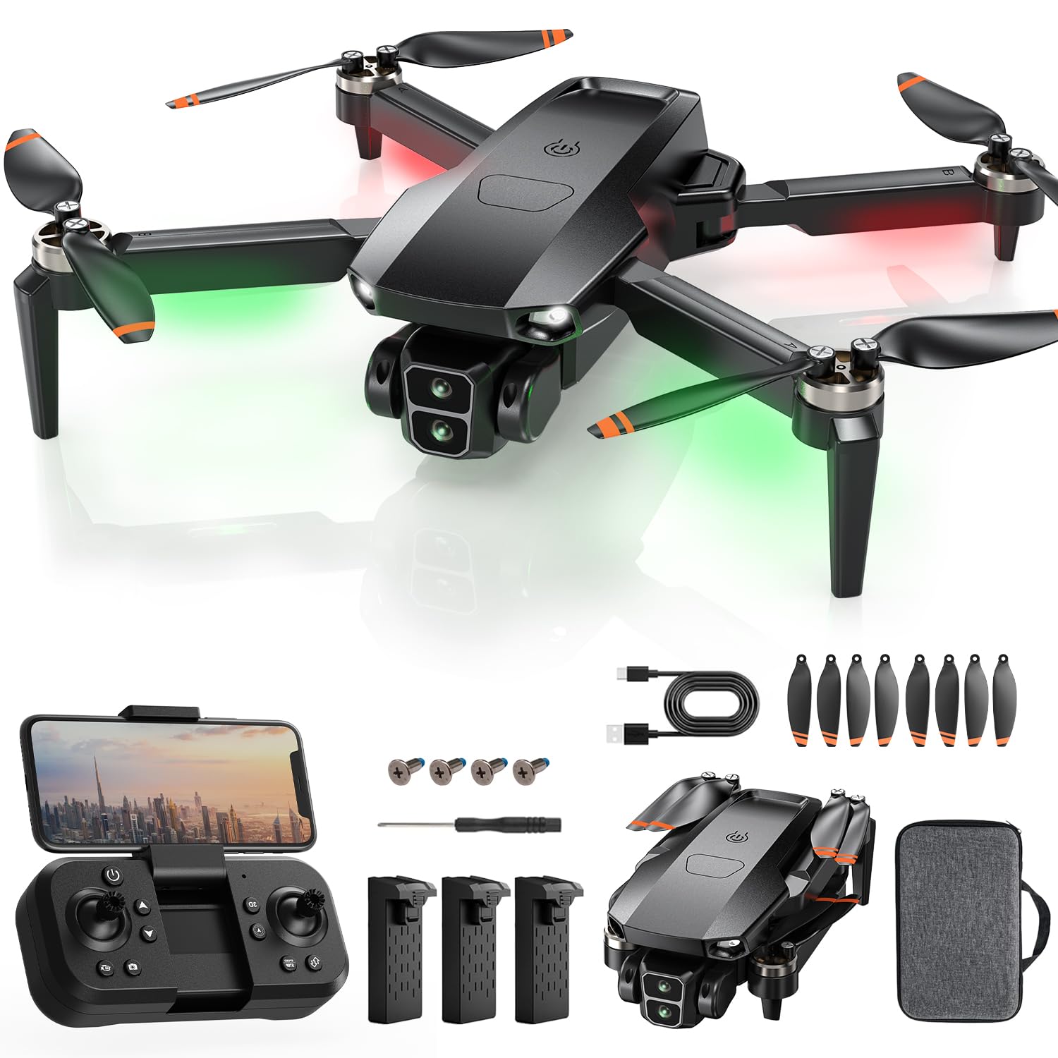 BeiyoQSZ drone front view with 4K camera for crisp aerial footage.