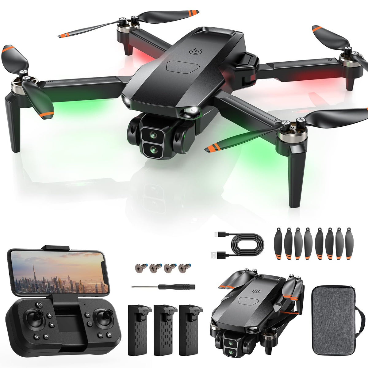 BeiyoQSZ drone front view with 4K camera for crisp aerial footage.