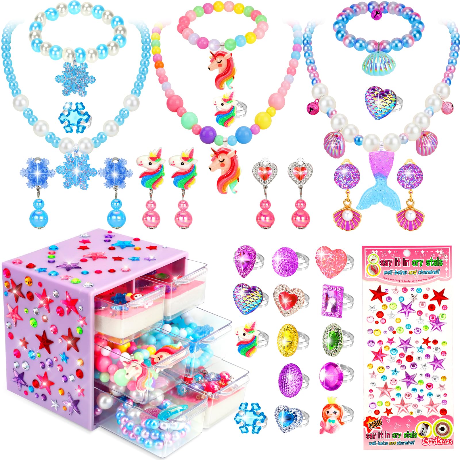 BEKALERZ play jewelry set rings for imaginative princess dress-up