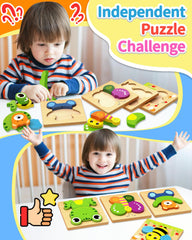 Bekayshad wooden puzzle butterfly encourages shape and color learning.