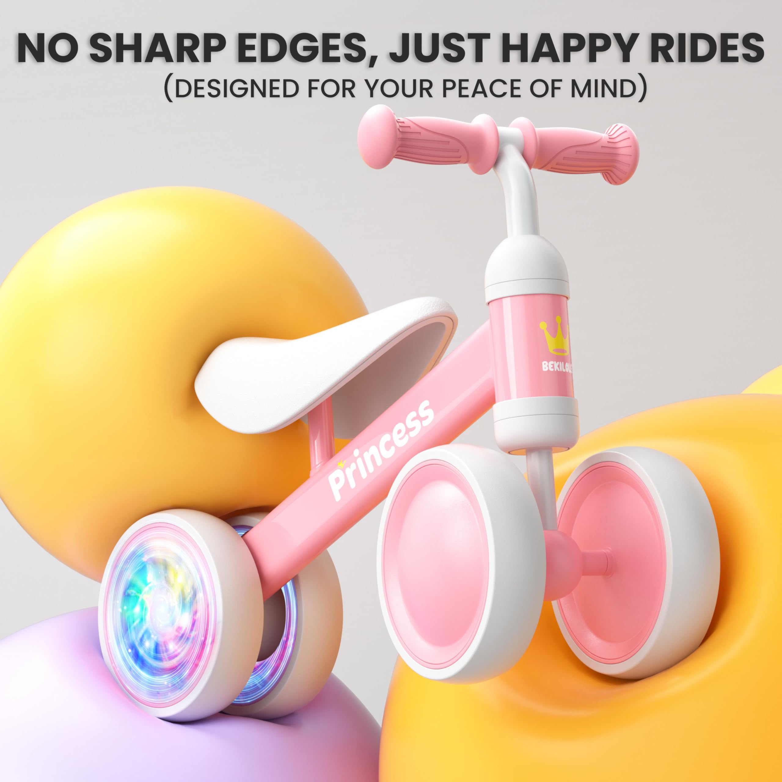 BEKILOLE Baby Balance Bike 135-degree steering limiter for safer turns