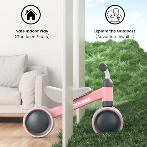 BEKILOLE Baby Balance Bike rear view highlighting safety-forward design and stability