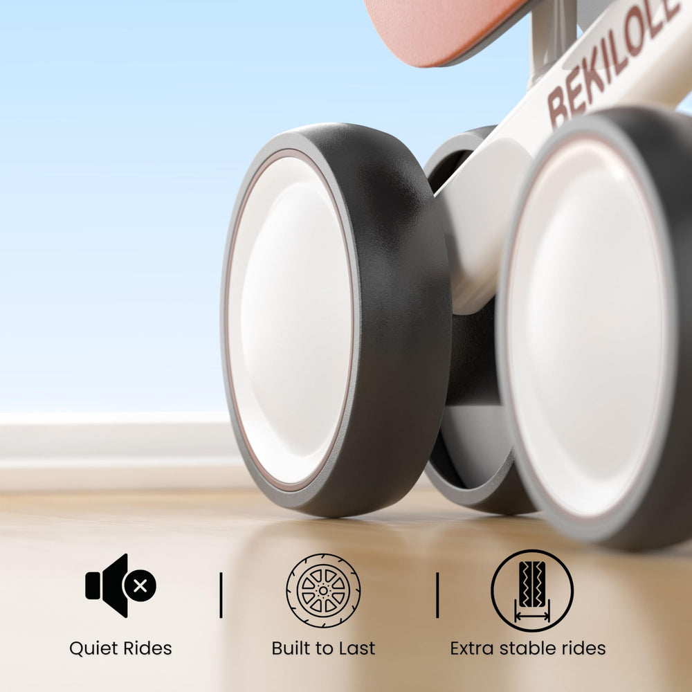 Bekilole balance bike features 135° steering limiter to prevent sharp turns.