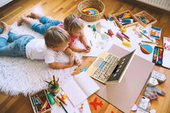 Two keyboard sets included for varied pretend learning sessions