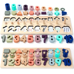BEKILOLE wooden Montessori puzzle board supports early problem-solving and fine motor development.
