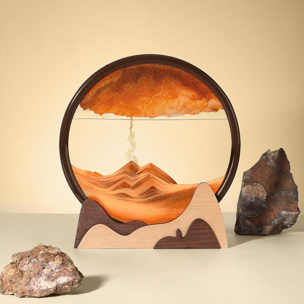 BelaRola desktop sand art motion offers a gentle pause during work.