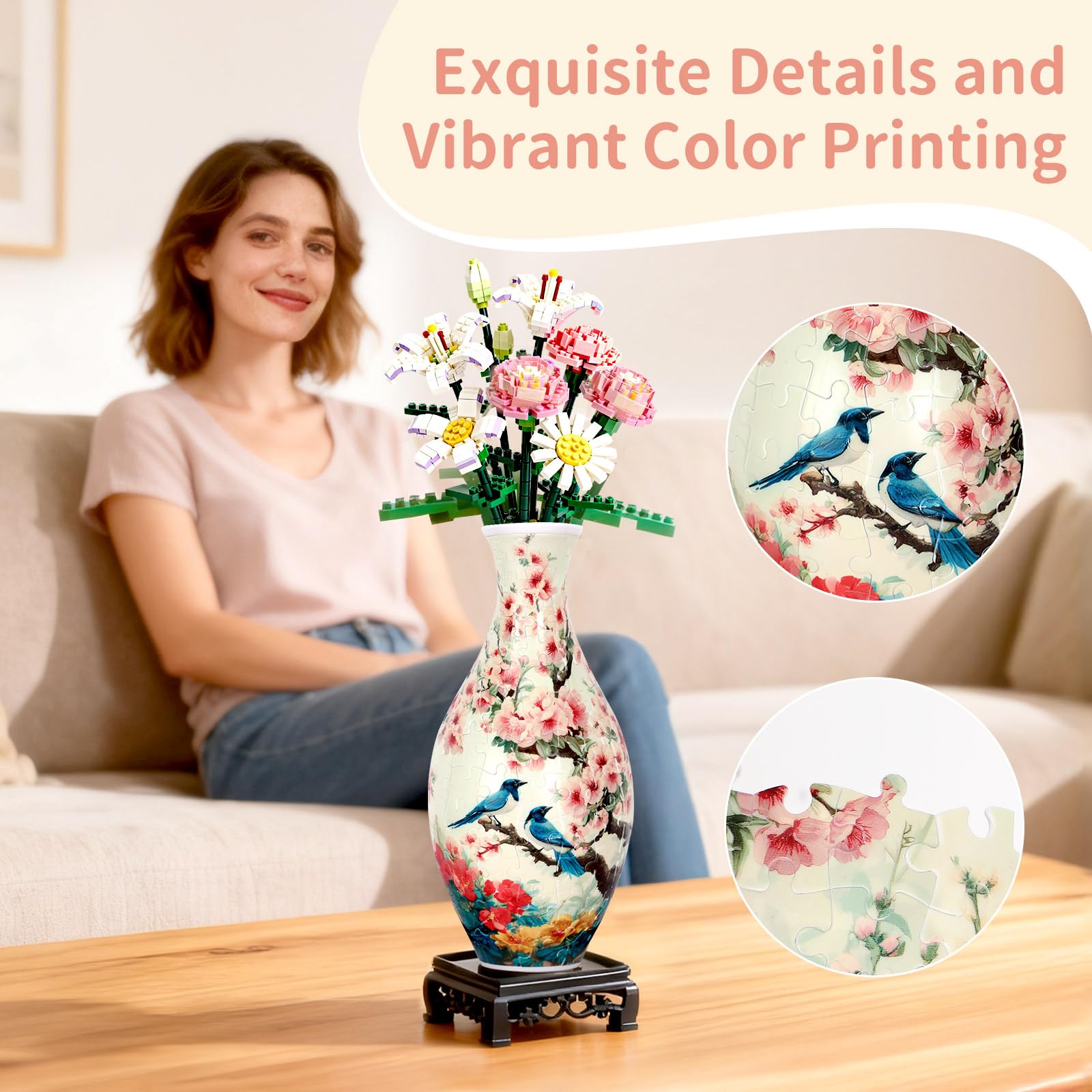 BELEEV 3D Puzzle Vase colorful pieces create a vibrant home accent