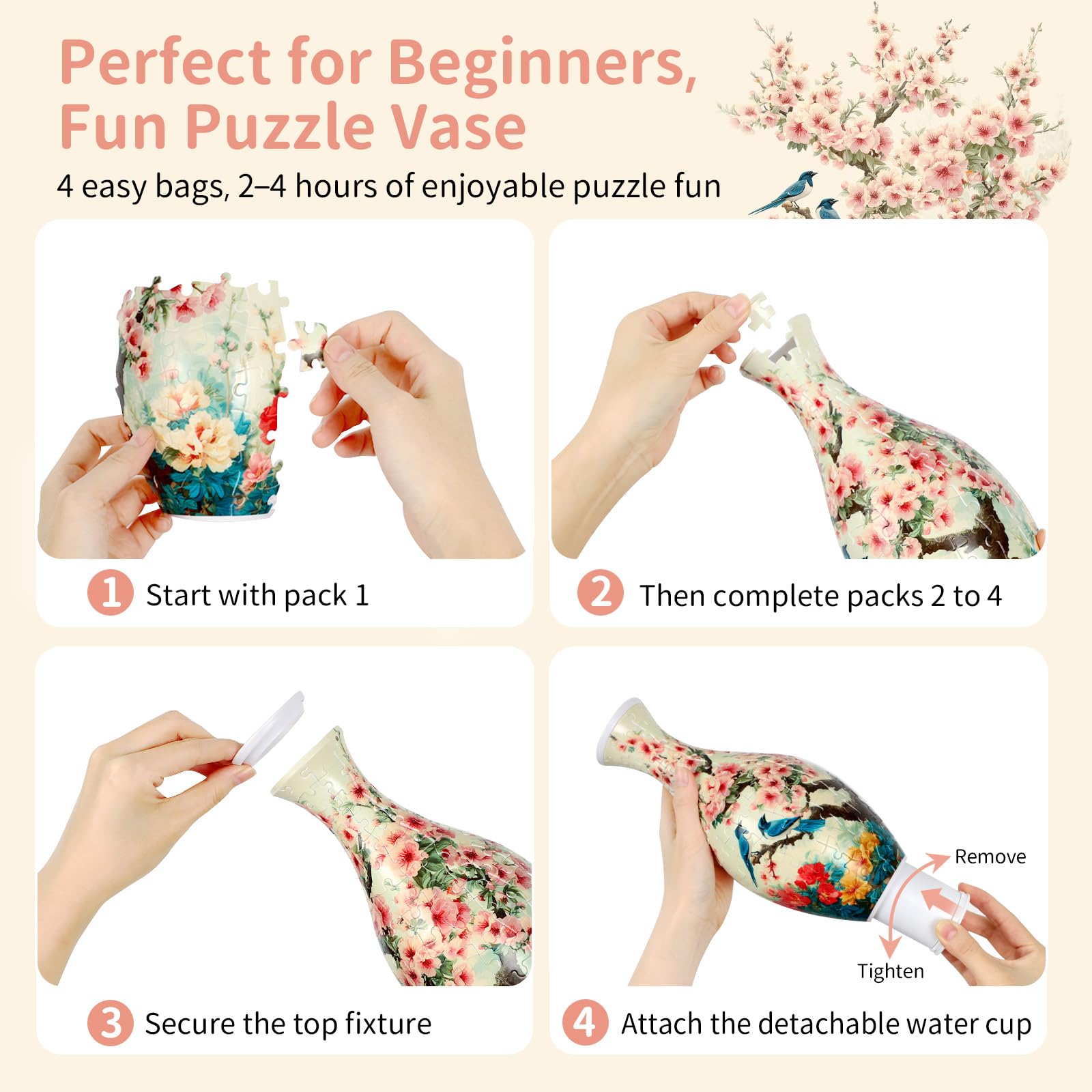 BELEEV 3D Puzzle Vase gift-ready packaging enhances gifting appeal