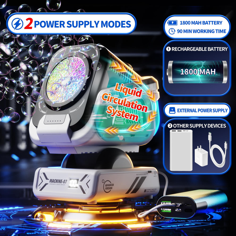 Belemar Bubble Machine rechargeable battery for hours of playtime