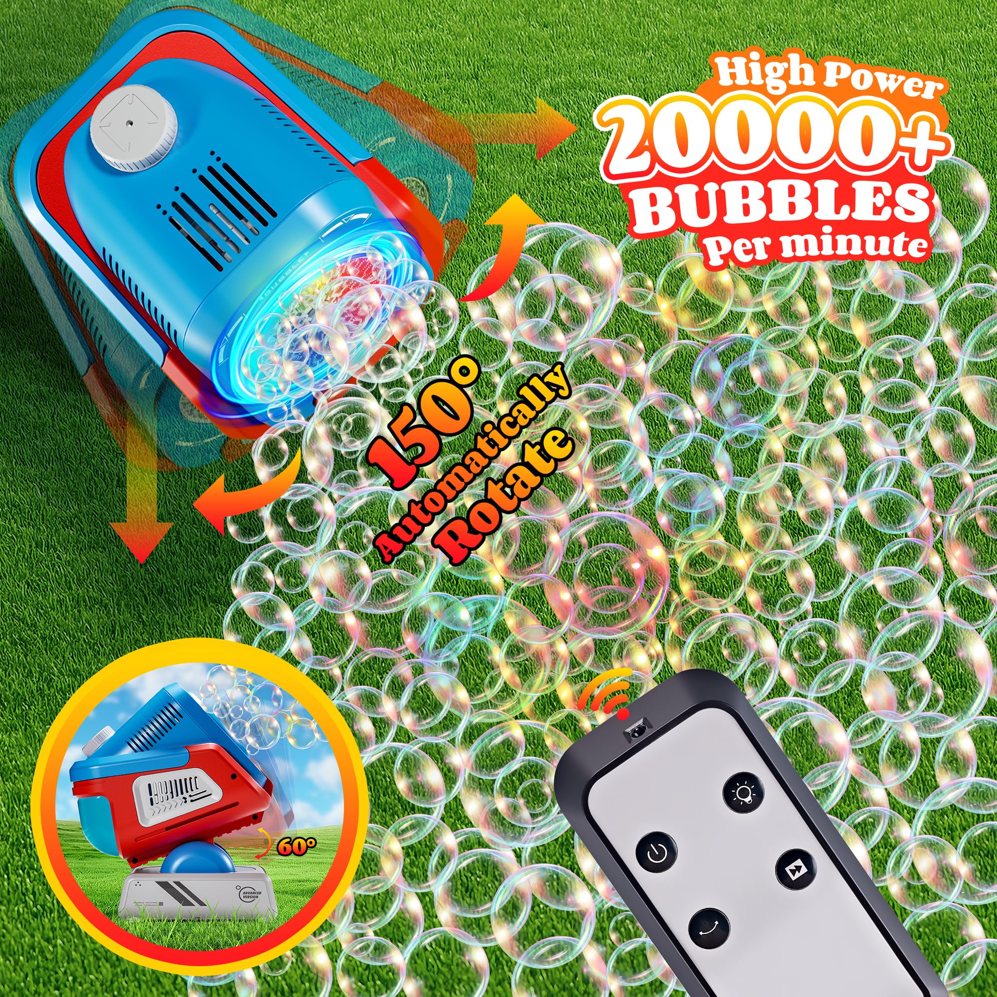 Belemar bubble machine RGB lights for vibrant nighttime ambiance.