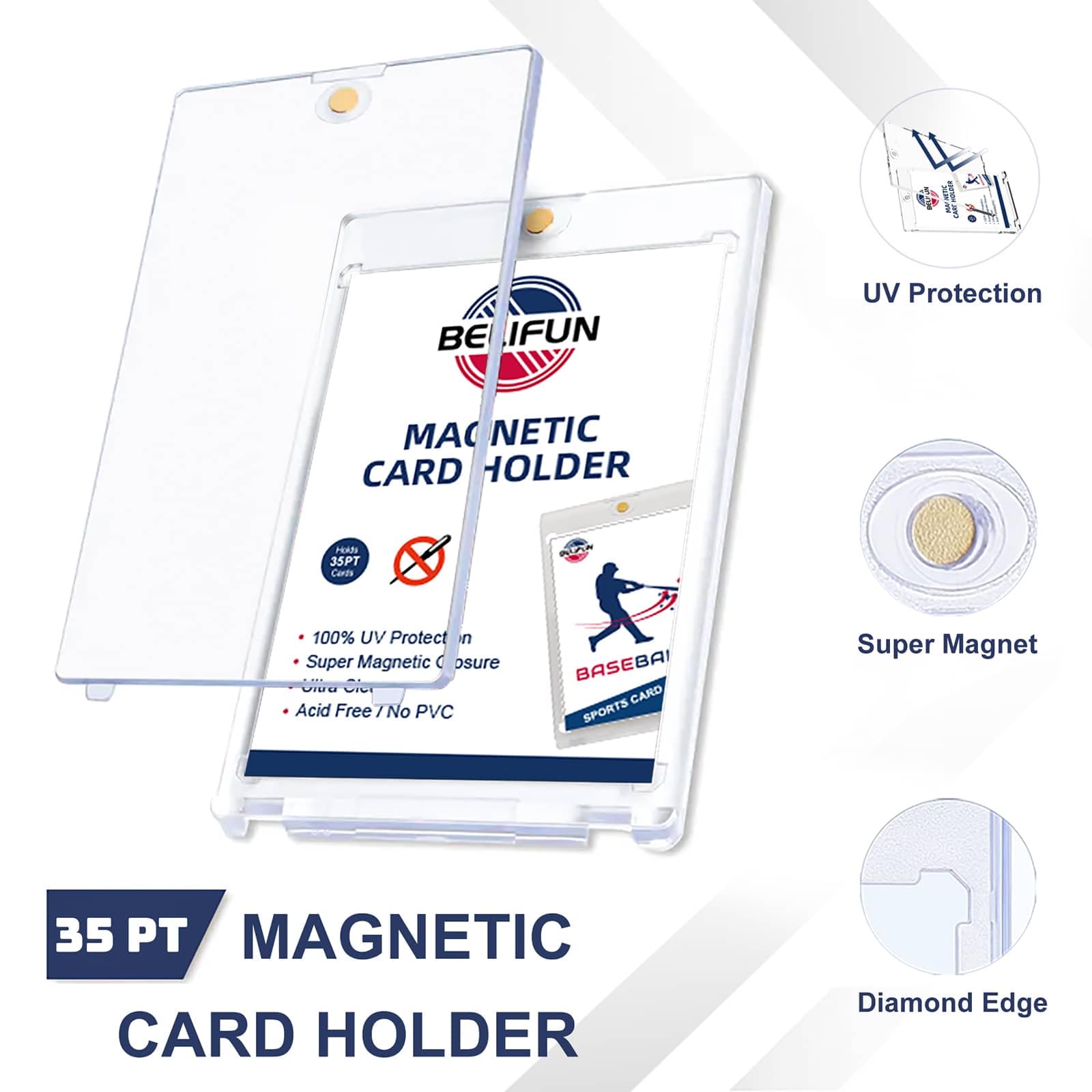 20-pack Belifun card protectors for organized display and safe storage