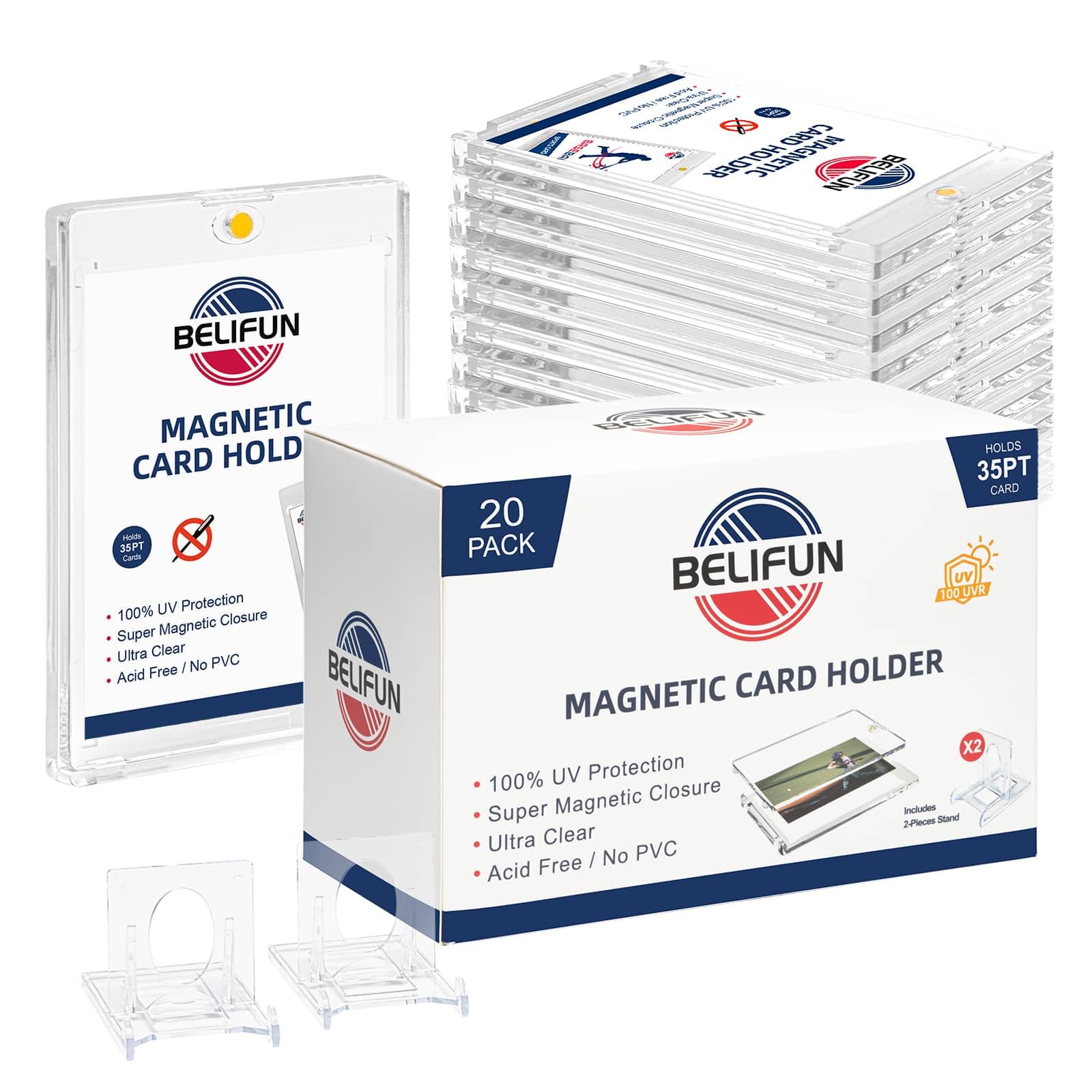 Belifun One Touch magnetic card holder with easy access for quick card retrieval
