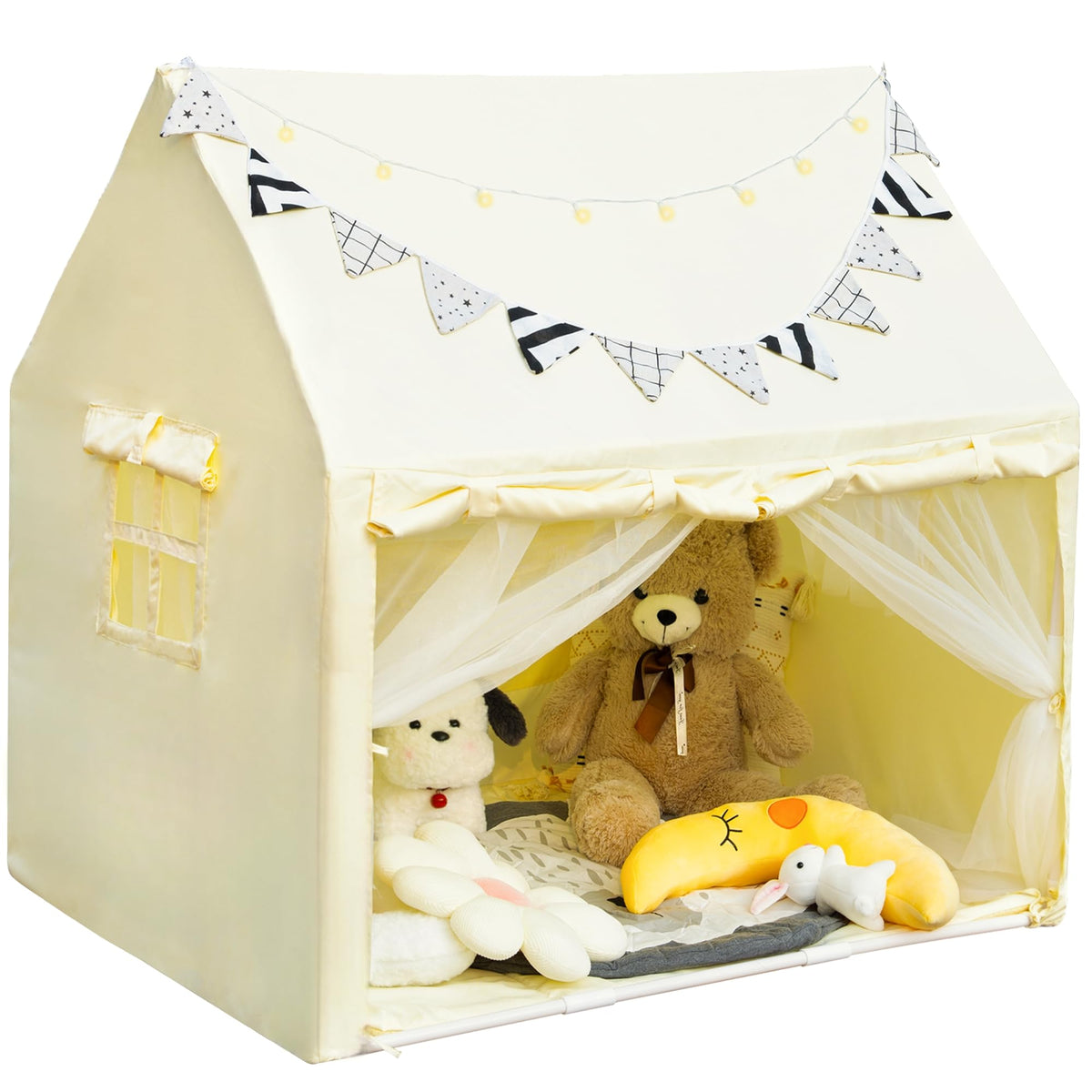 Bella's Friends kids tent with star lights creates a magical play space for storytelling.