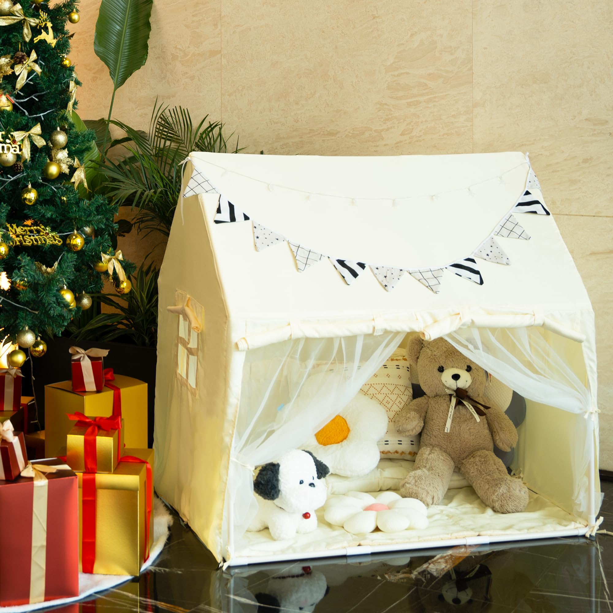 Bella's Friends play mat provides a soft, cozy base for seats and crafts.