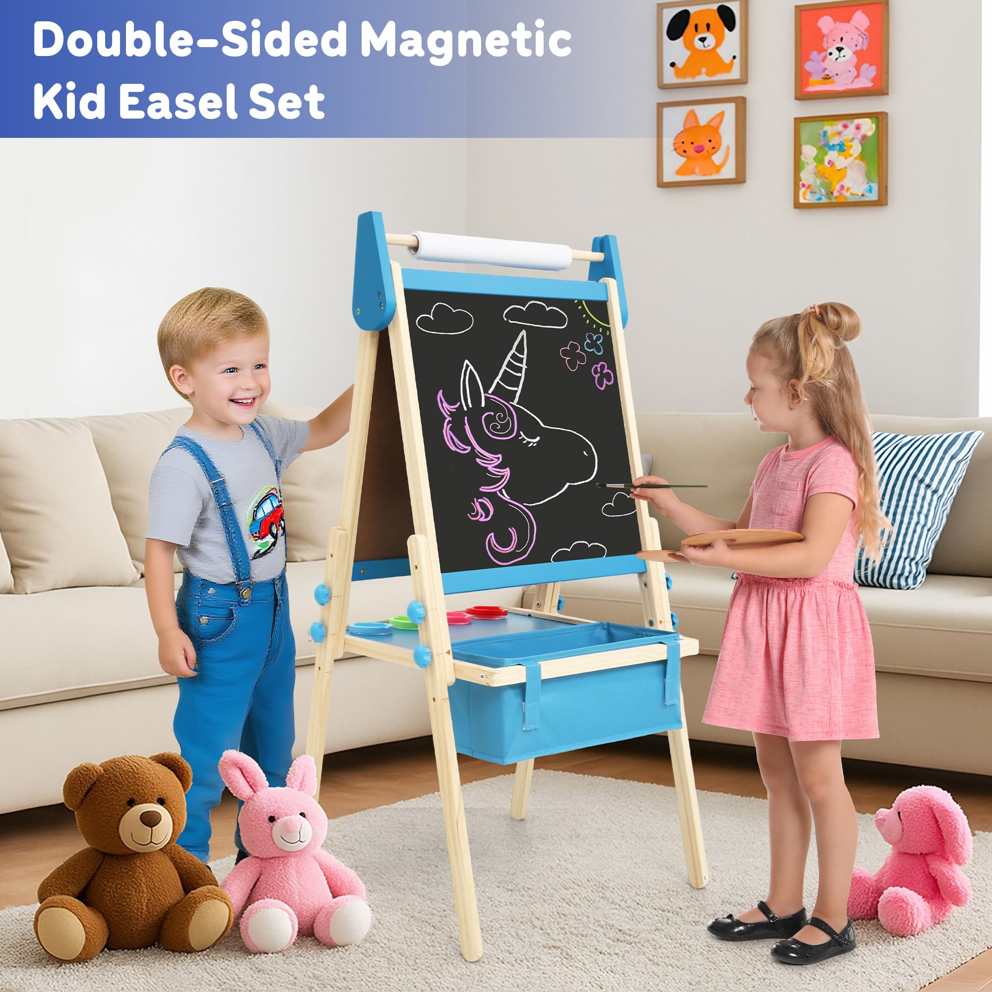 Belleur adjustable-height easel grows with your child for years of creativity.