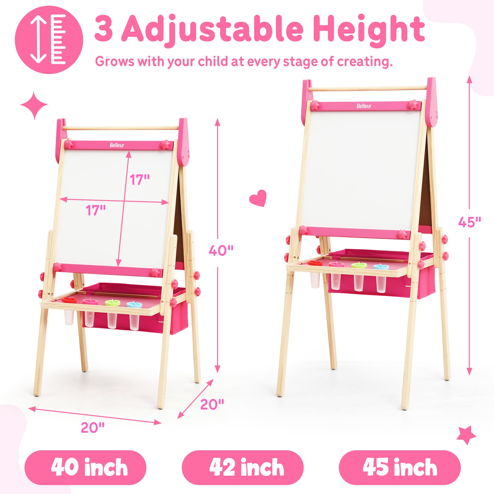 Belleur adjustable-height easel growing with your child