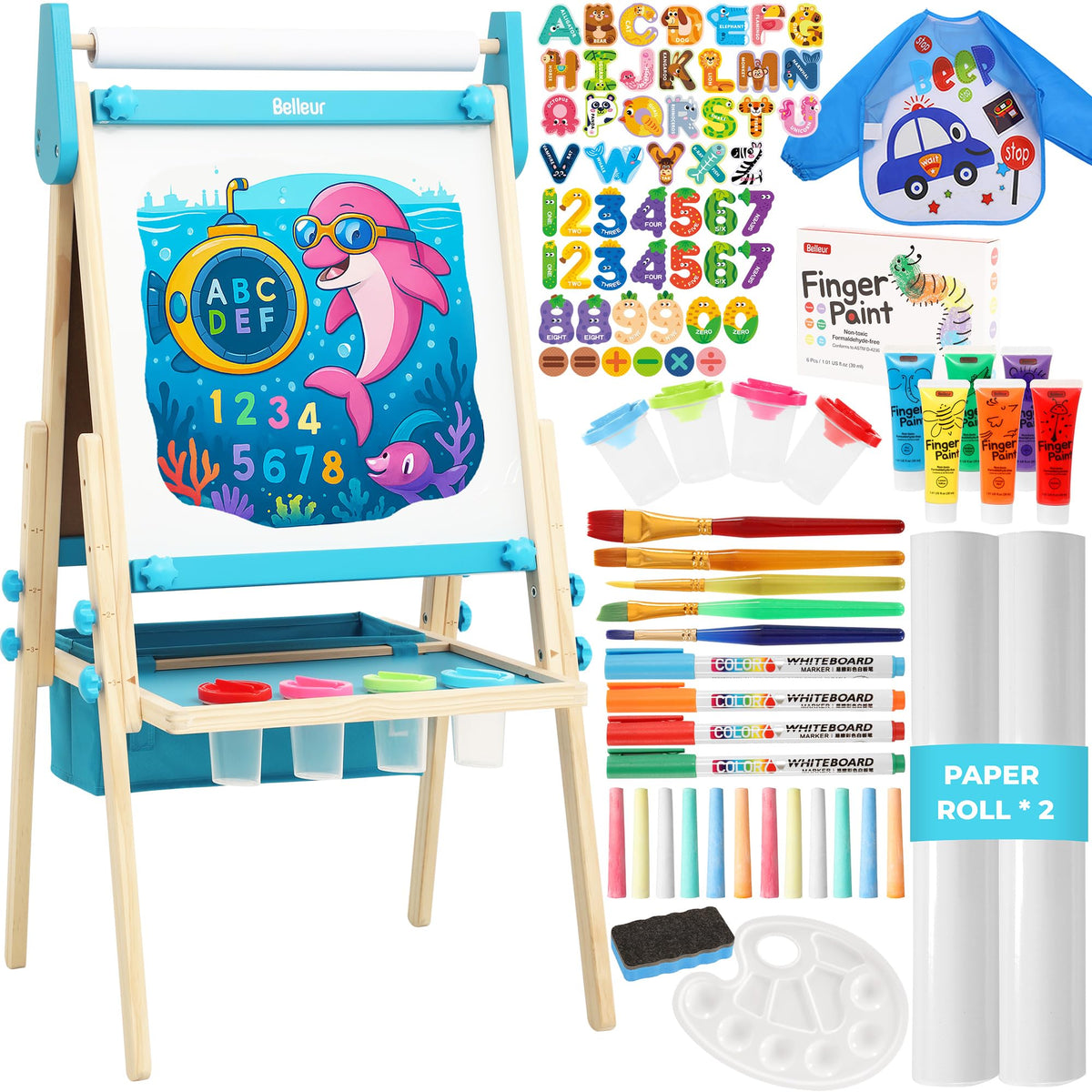 Belleur all-in-one art easel for kids offers versatile surface for drawing and learning.