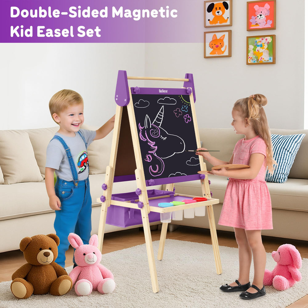 Belleur easel with magnetic whiteboard for quick doodling and learning sessions.