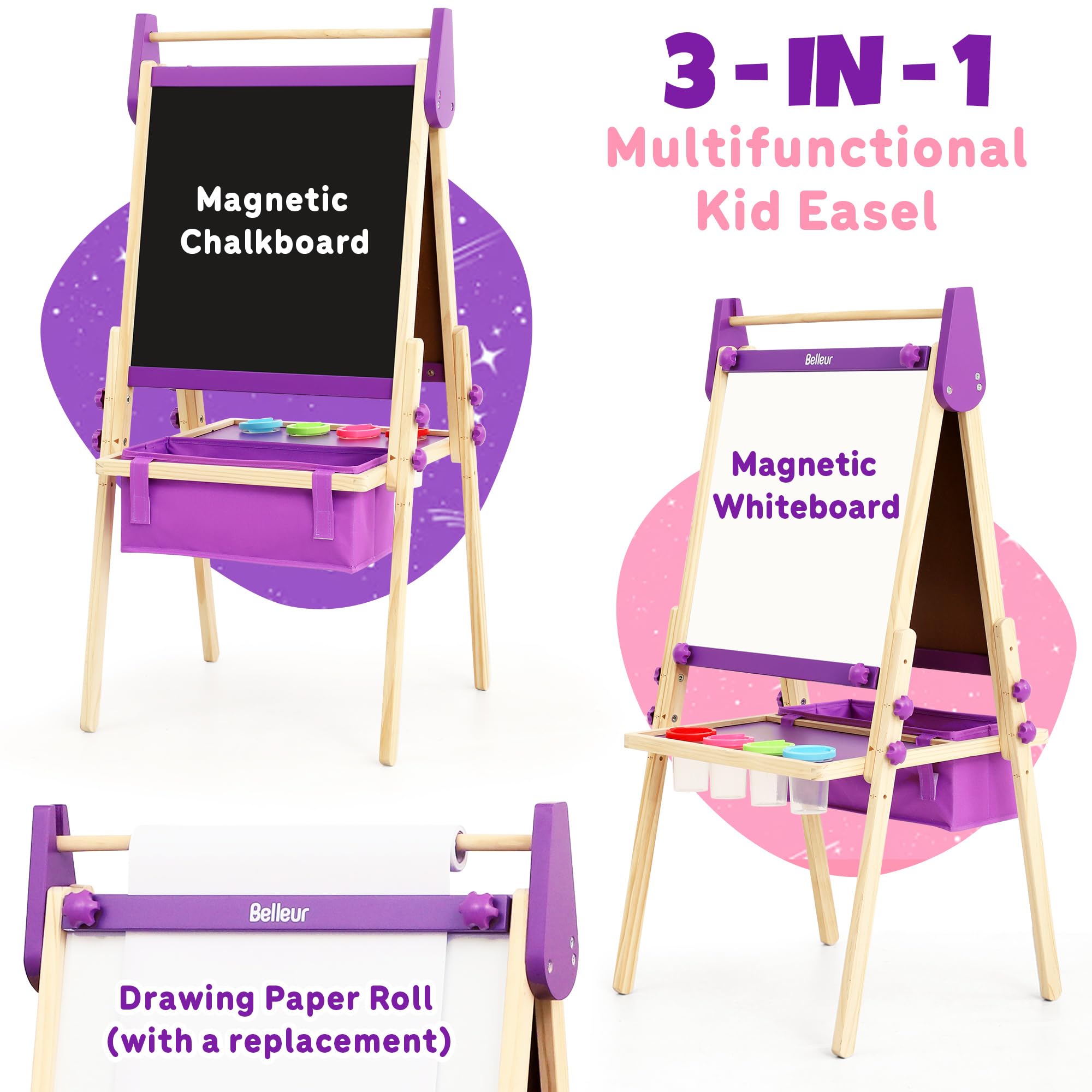 Belleur easel with paper roll for large-scale art projects and murals.