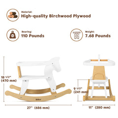 Belleur rocking horse birchwood material detail highlights durable finish