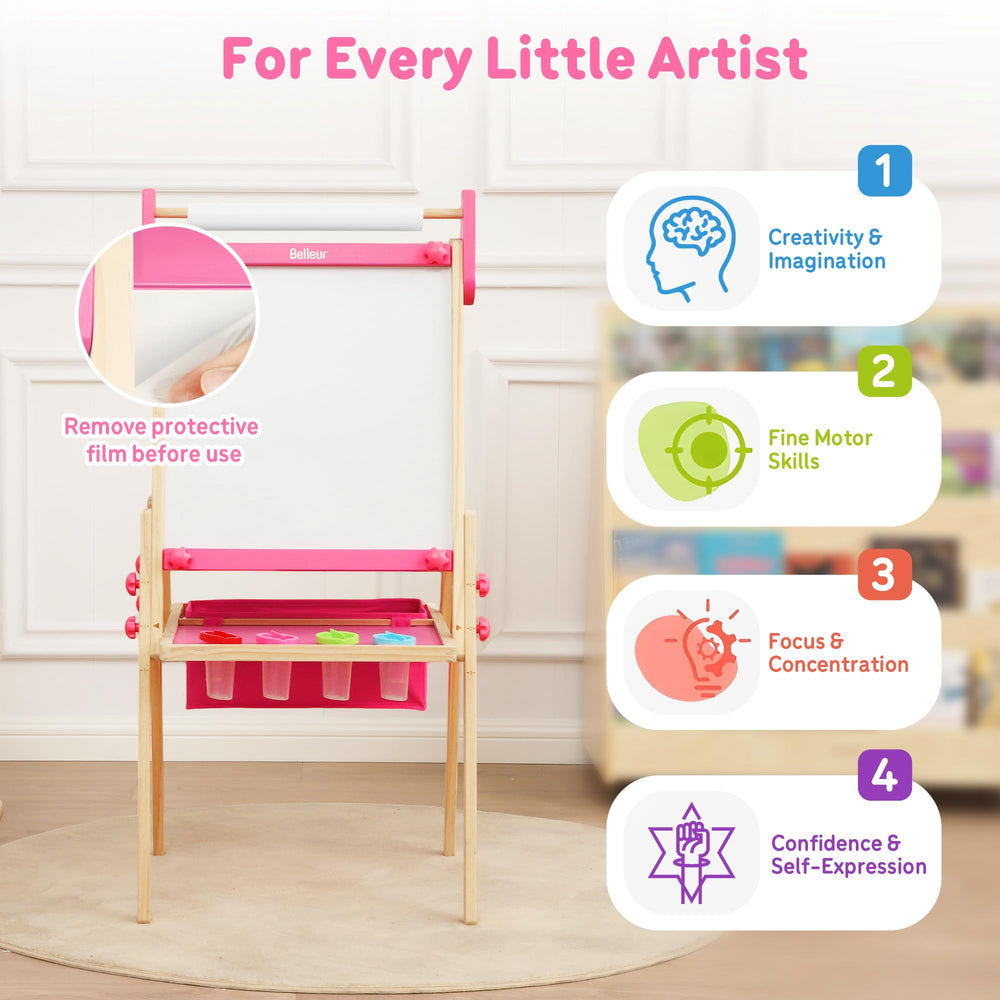 Belleur easel with storage tray keeping supplies organized