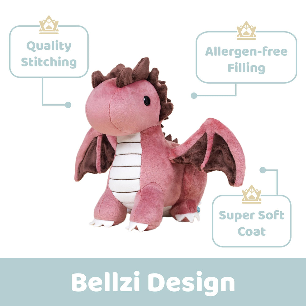Soft velvety coat of Bellzi Fire Dragon plush