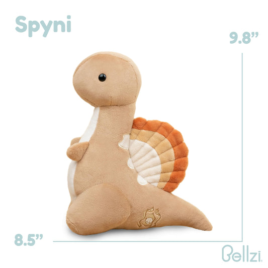 Bellzi Spinosaurus face close-up highlighting cuddly design