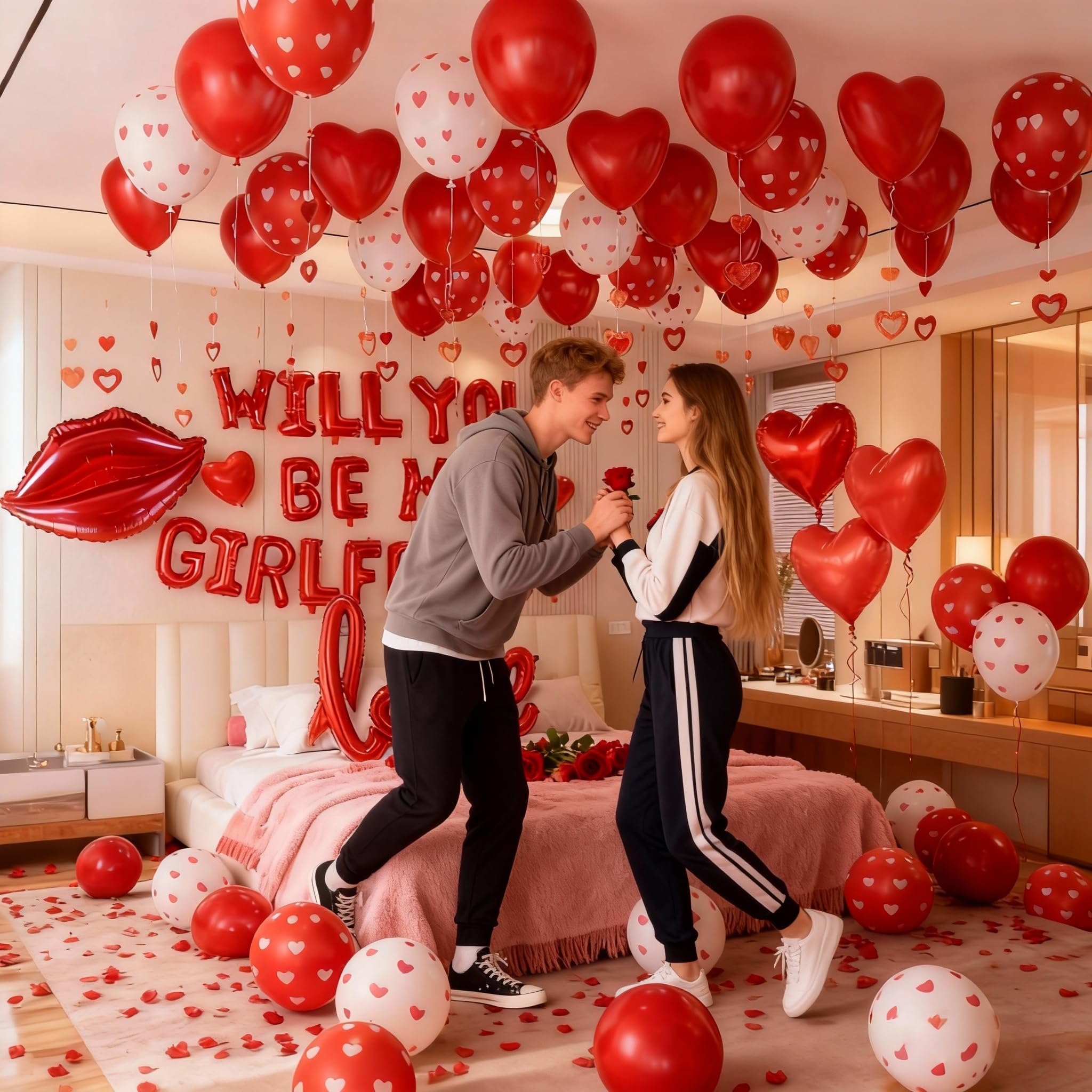 Belscebels foil love balloon 32inch, impressive focal piece for declarations.