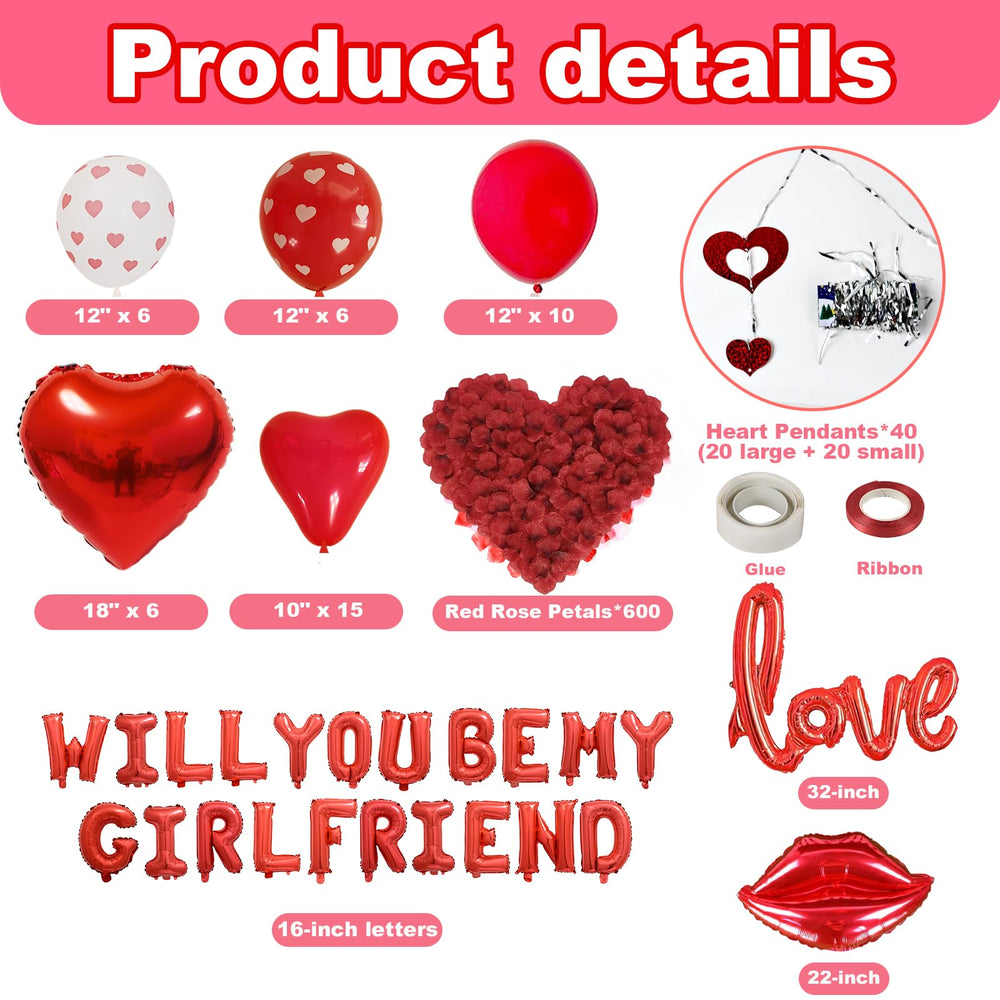 Belscebels red heart balloons 12inch, vibrant decor for celebrations and festive surprises.