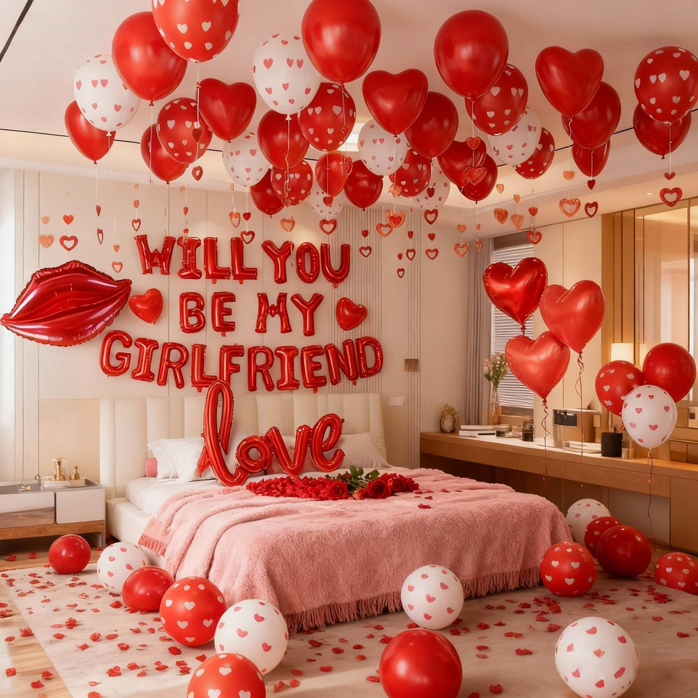 Belscebels will you be my girlfriend letter balloon, eye-catching centerpiece for romantic proposals.