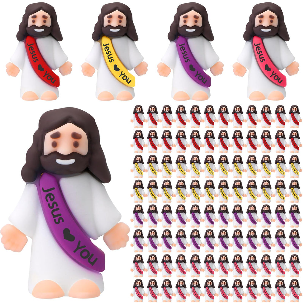 Bememo Jesus Loves You doll, small rubber figure for Easter egg hunts and gifts.