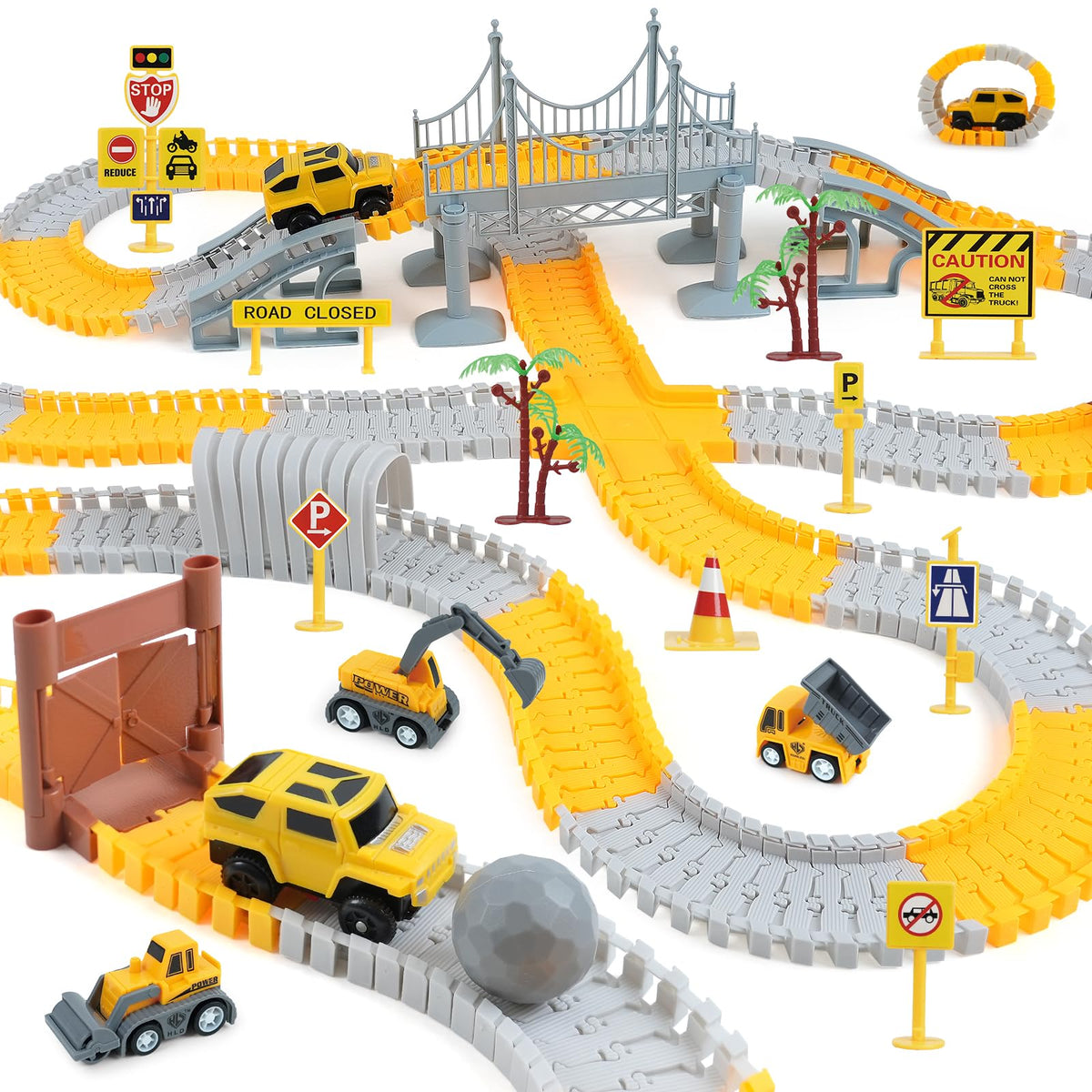 BEMITON construction track bridge for dynamic play and racing scenes