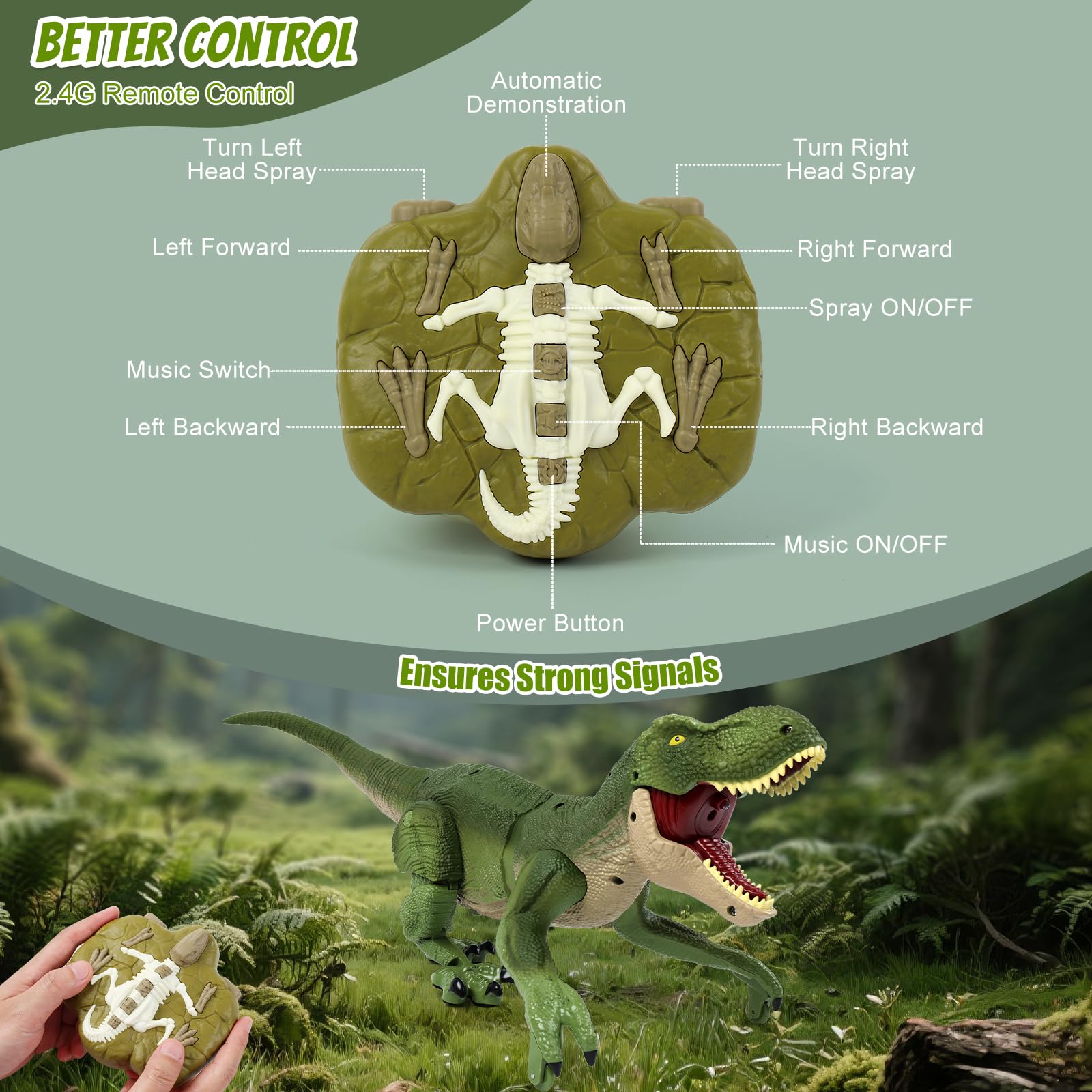 BEMITON Dinosaur roars and tail wag for action-packed battles.