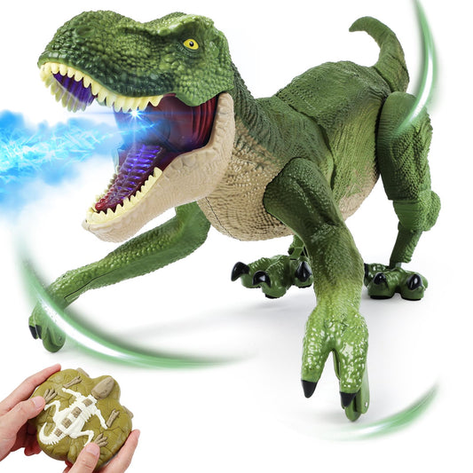 BEMITON Remote Control Dinosaur walking action for imaginative family play.