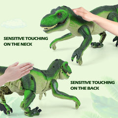 BEMITON RC dinosaur head shake action during playtime.