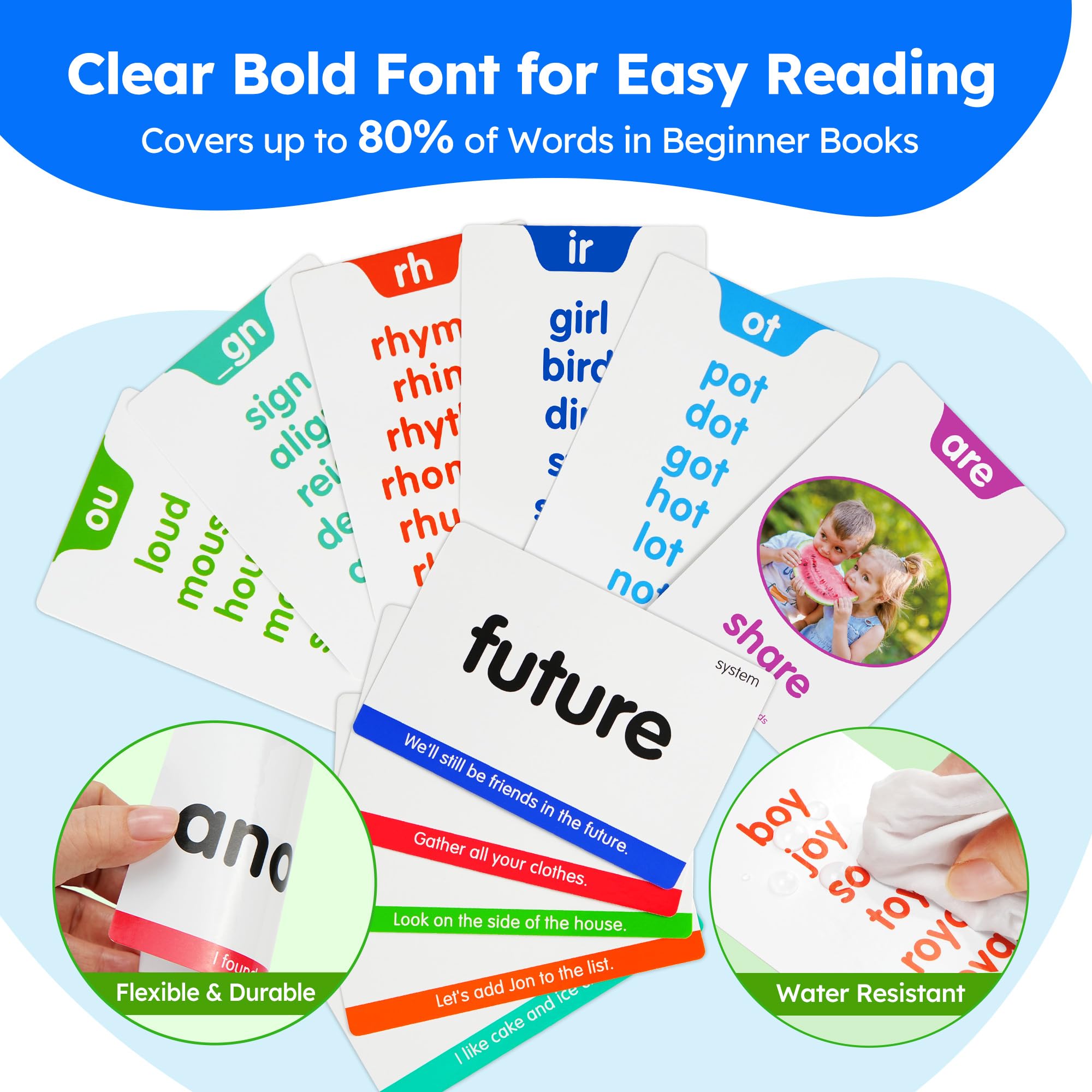 BenBen 650 phonics categories color-coded, covers CVC to blends for progression.
