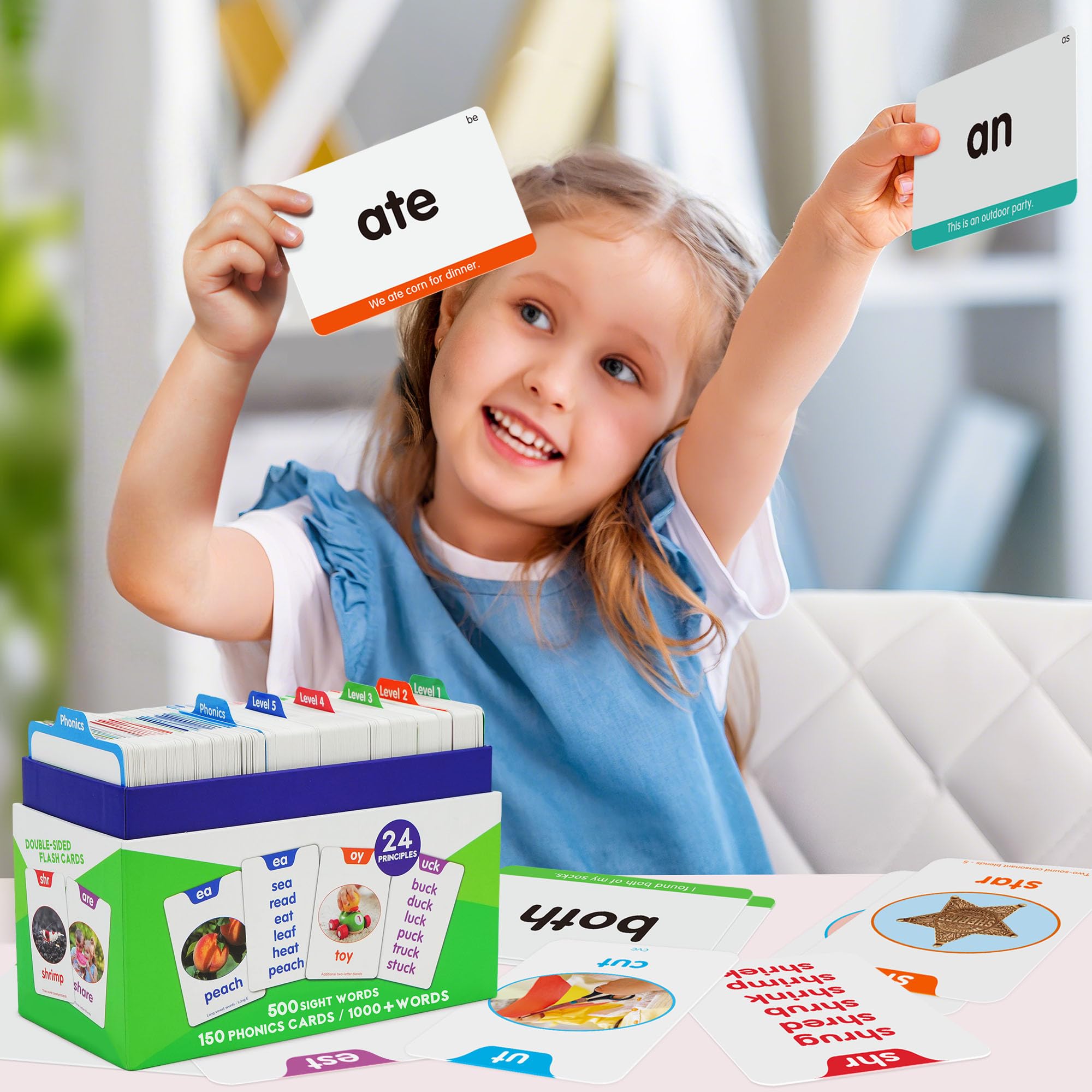 BenBen 650 flash cards flatlay, clear typography for confident word recognition.
