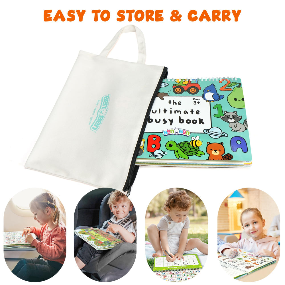 BenBen Busy Book activity page alphabet, letter tracing and recognition