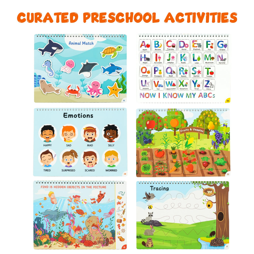 BenBen Busy Book activity page animals, colors, and shapes exploration