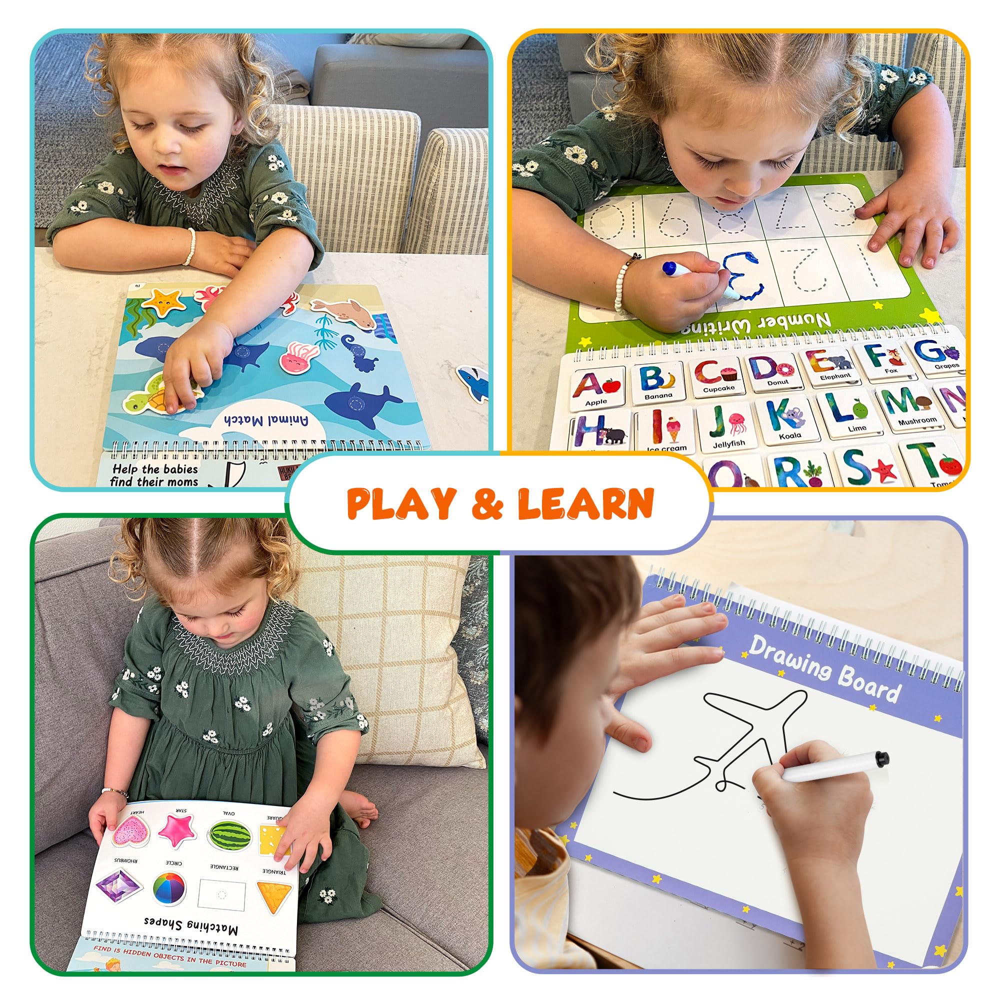 BenBen Busy Book colors and shapes page for sorting practice