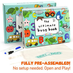 BenBen Busy Book travels with a storage canvas bag for on-the-go learning