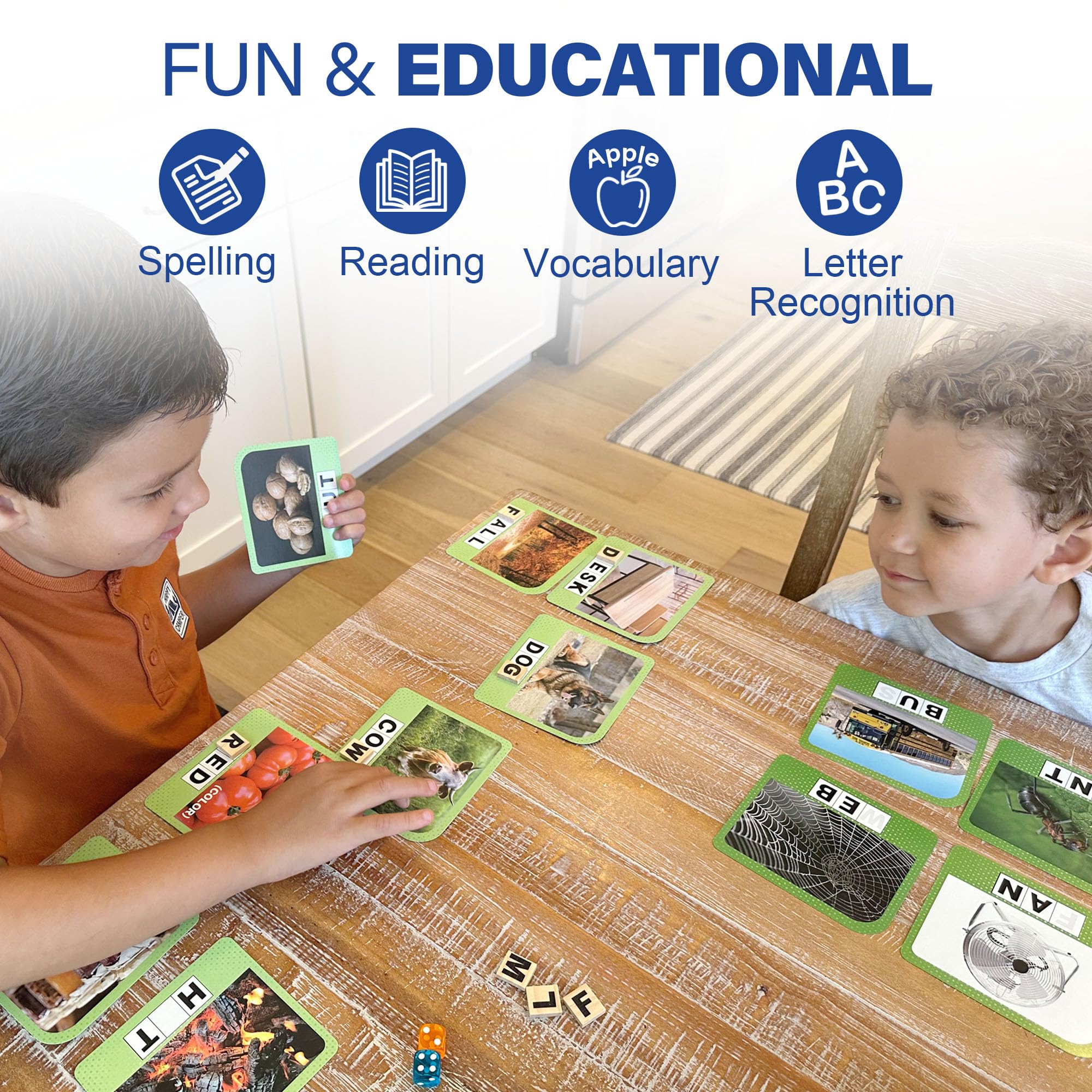 BenBen level-2 cards provide harder practice without the missing letter.