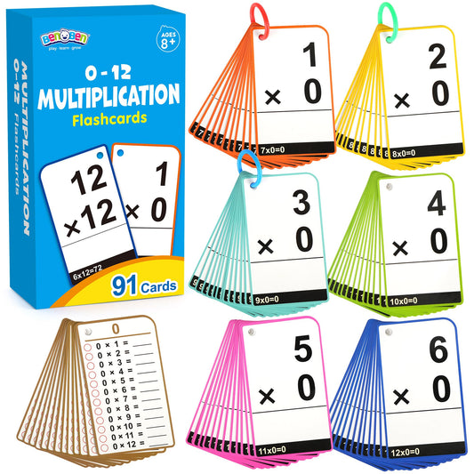 BenBen multiplication flash cards cover for organized practice on the go