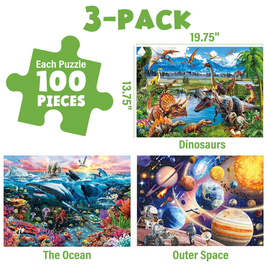 BenBen ocean life puzzle—100 pieces to spark focus and exploration.