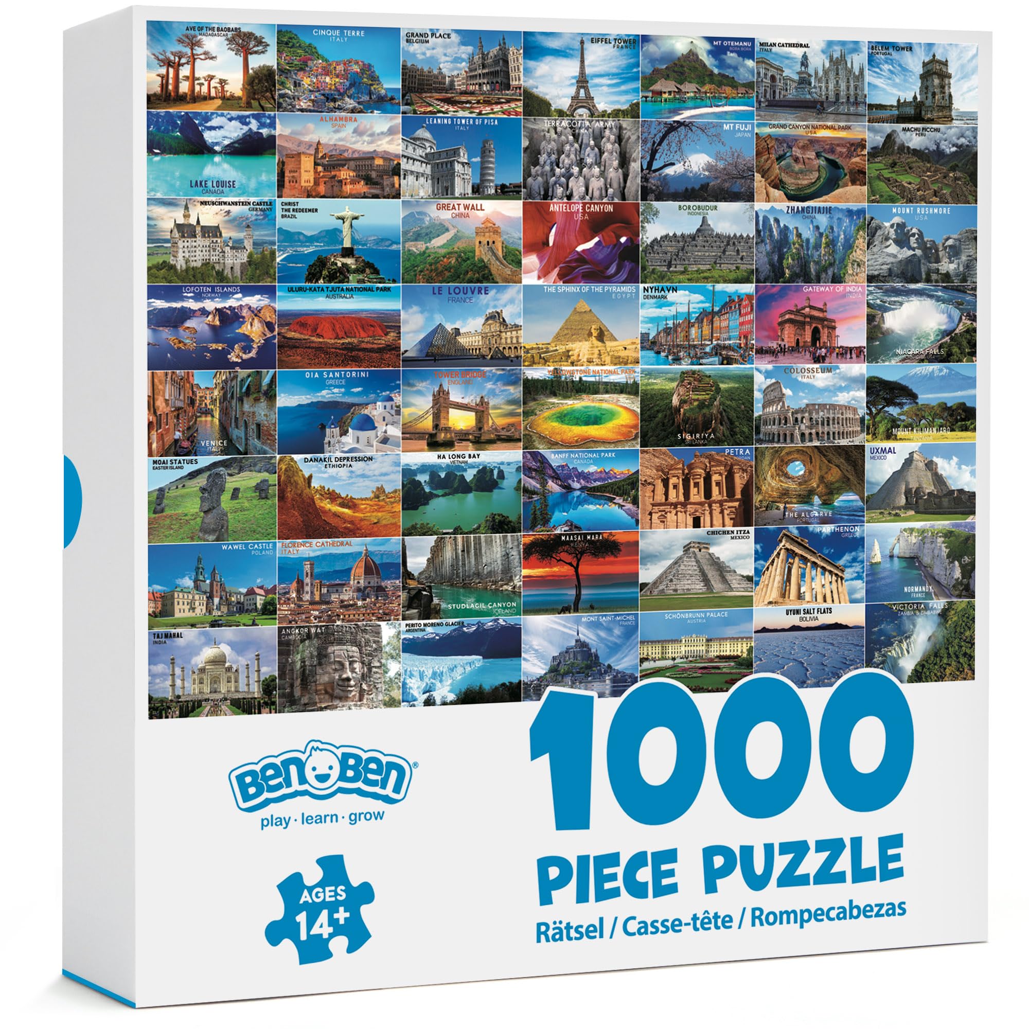 BenBen puzzle World landmarks poster reference aids quick setup during puzzle work